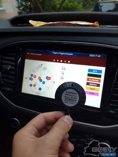 пример работы USB GPS приемника
