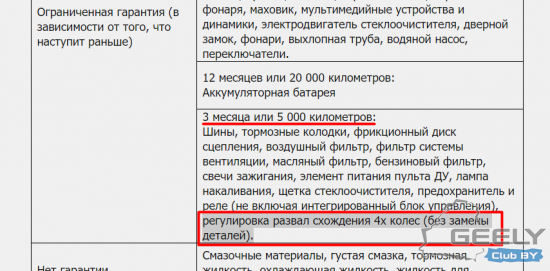 warranty.png (87.53 КБ) 68496 просмотров Скриншот страницы сайта белджи.<br />Условие распространяется на следующие модели - Geely ATLAS NL-3, EMGRAND X7 NL-4, EMGRAND 7 FE3-JC, GEELY GE (KC-2), COOLRAY SX-11